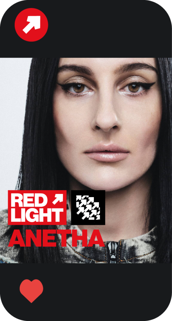 Post instagram pour annoncer Anetha lors de la soirée techno Red Light sur Montpellier.