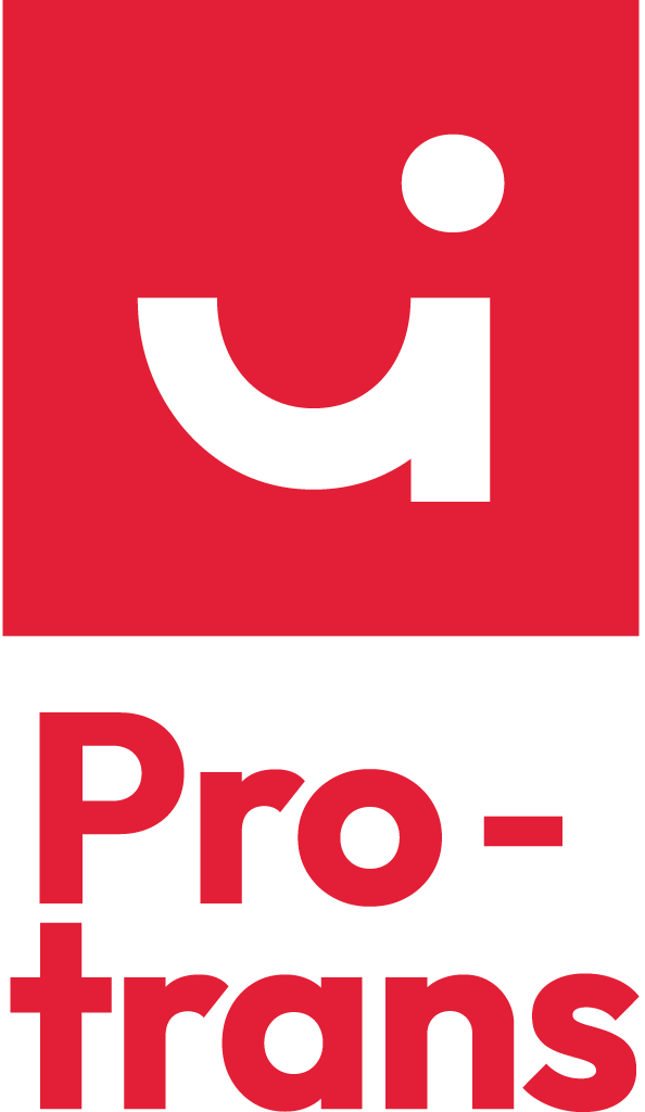 Logo vertical de l'entreprise de transport pro-trans