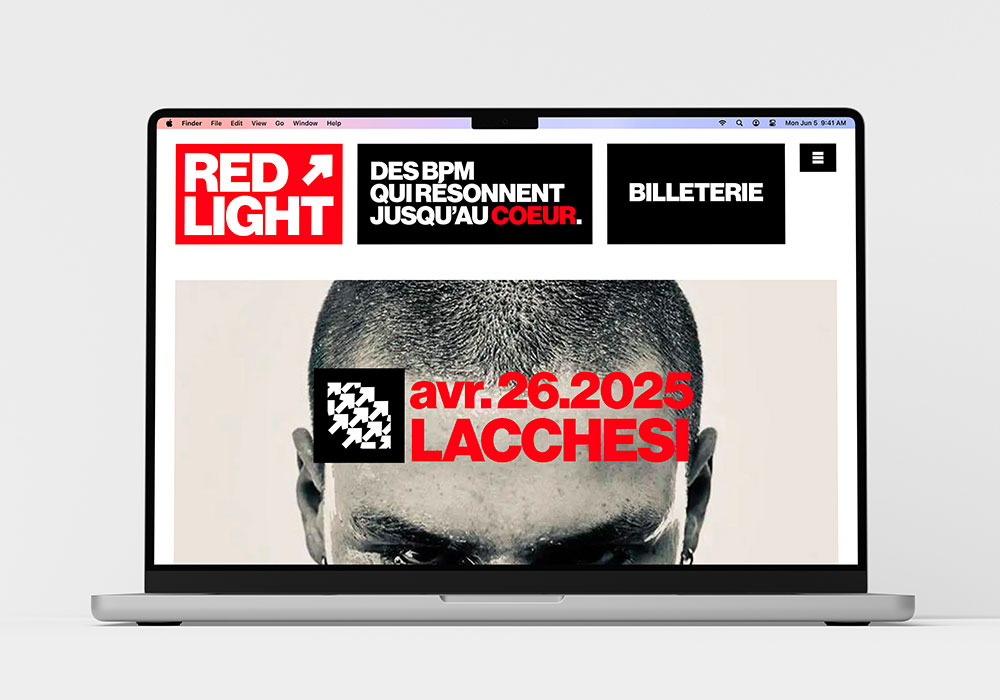 mockup du site internet de red light