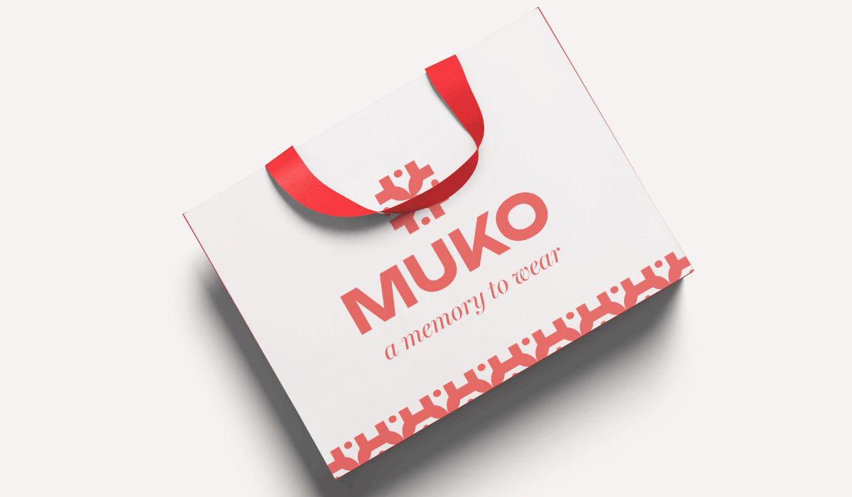 sac en papier pour la marque de bijoux muko